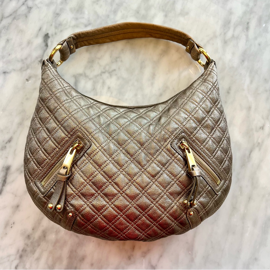 Marc Jacobs Bronze Quilted Leather Banana Hobo Bagvintage Limited Edition 2006